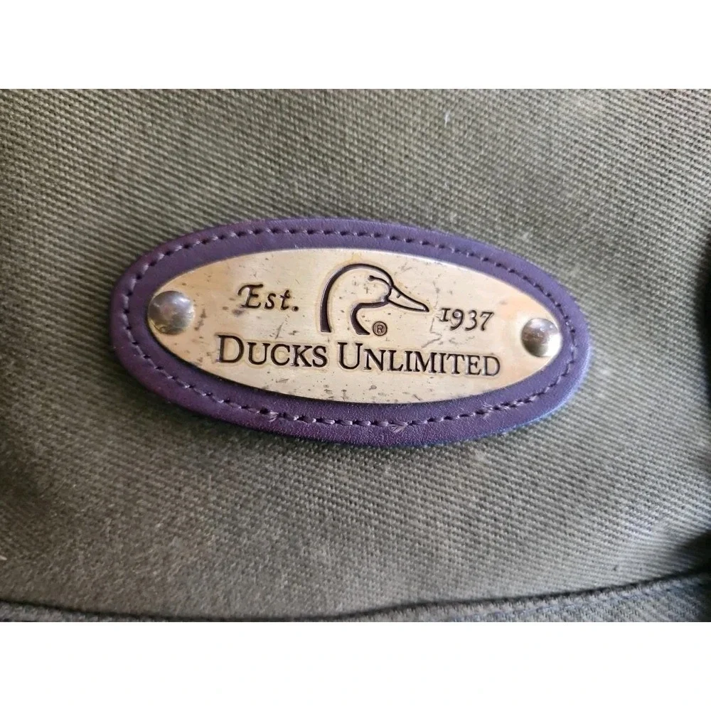 Vintage DUCKS UNLIMITED Canvas Leather Gear Bag Messenger Bag Laptop Case